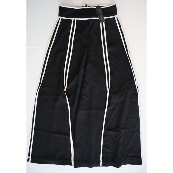 Gracia Women's Sz Small Black/White Open Palazzo Pants - Picture 1 of 9